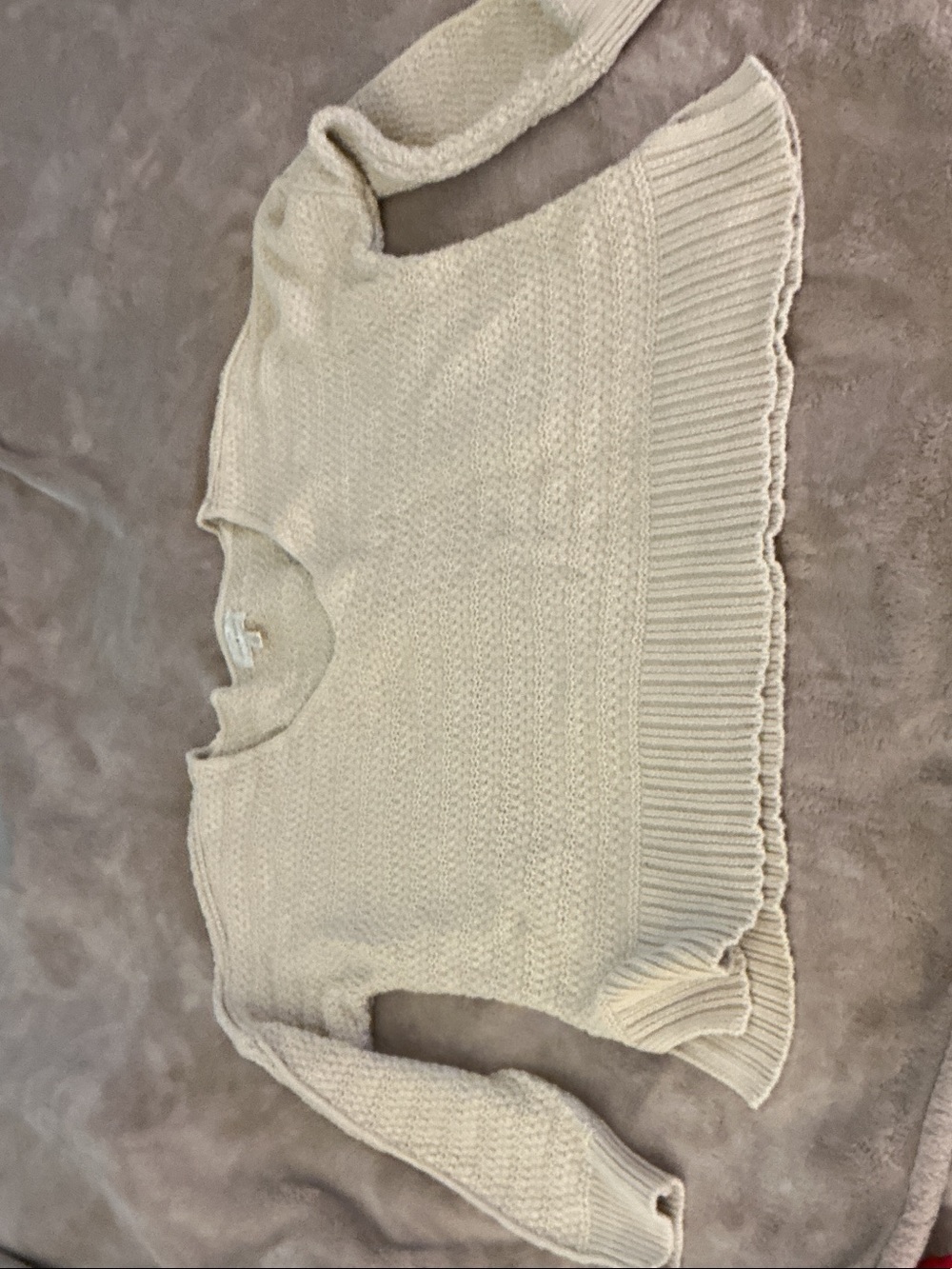 Lucky Brand Cream Crewneck Pullover Sweater